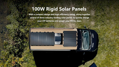 EcoFlow 2x100W Rigid Solar Panel with Mounting Feet