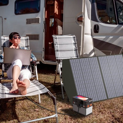 ALLPOWERS 100W Folding Solar Panel to Charge Portable Power Stations and Solar Generators