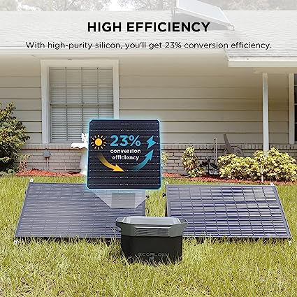 EcoFlow 2x100W Rigid Solar Panel with Mounting Feet