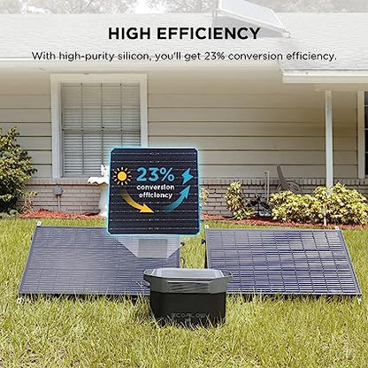 EcoFlow 2x100W Rigid Solar Panel with Mounting Feet