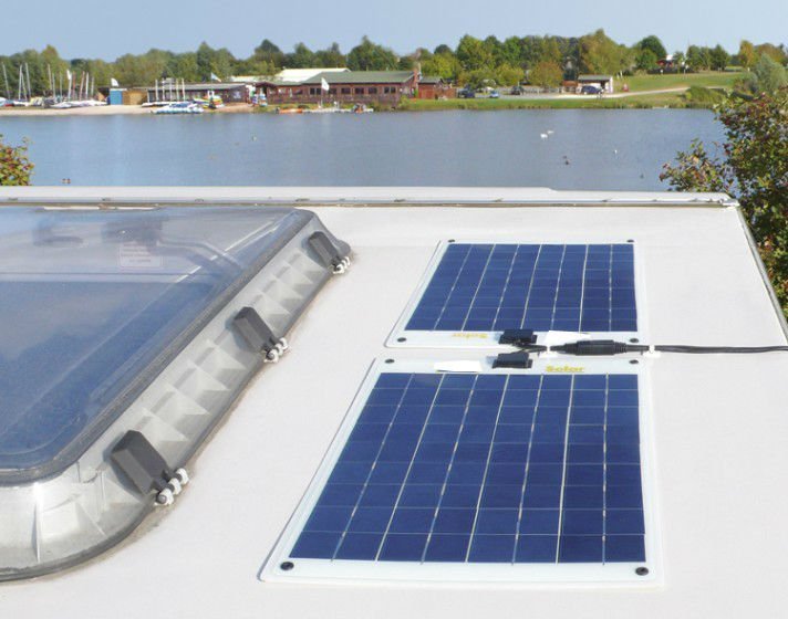 100W Monocrystalline Fibreglass Black Semi-Flexible Solar Panels with Durable ETFE Coating and MC4 connectors