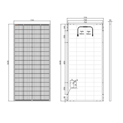 250W Bi-Facial Rigid Solar Panel