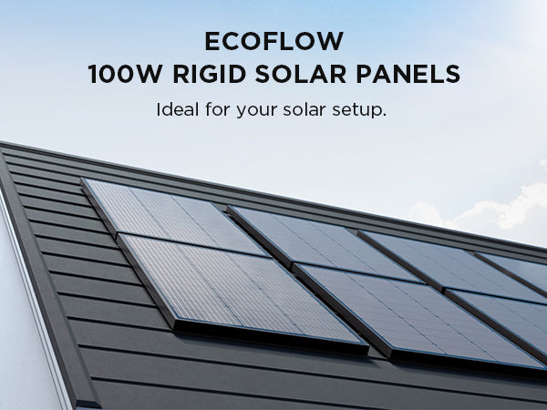 EcoFlow 2x100W Rigid Solar Panel with Mounting Feet